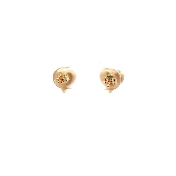 18K Yellow Gold Earrings Heart 1.11 grams Small - Picture 11 of 13